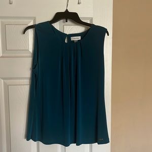 Calvin Klein XL Sleeveless Blouse Turquoise green NWOT
